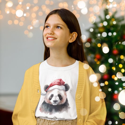 T-Shirt Panda de Noël, personnalisable
