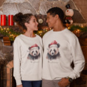 T-shirt Panda de Noël, personnalisable