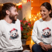 T-shirt Panda de Noël, personnalisable