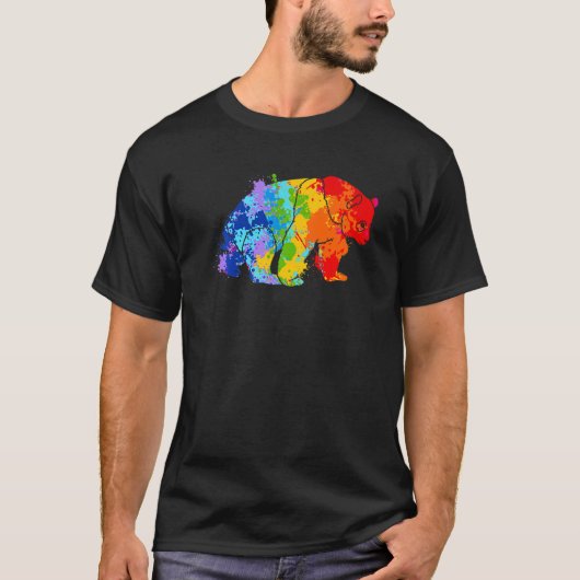 T-shirt Panda de peinture Splattering Panda (Devant)