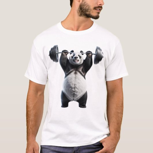 T-shirt Panda Deadlift Poids-Levant Drôle Fitness (Devant)