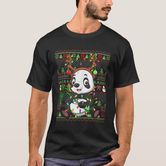 T-shirt Panda d'éclairage de style laid (Devant)