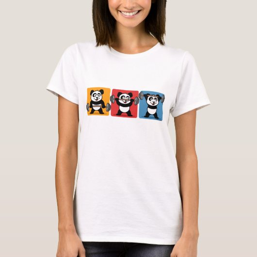 T-shirt Panda d'haltérophilie 1-2-3 (Devant)