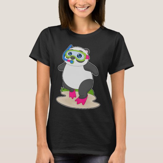 T-shirt Panda Diver Snorkel Diving (Devant)
