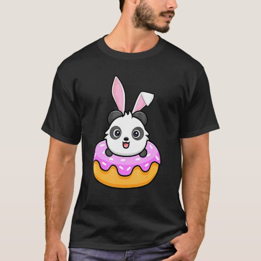 T-shirt Panda Donut Easter Day Rabbit Bunny Ears 2 (Devant)