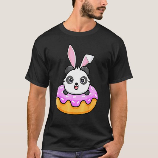 T-shirt Panda Donut Easter Day Rabbit Bunny Ears 3 (Devant)