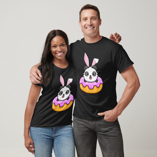 T-shirt Panda Donut Easter Day Rabbit Bunny Ears 3 (Unisexe)