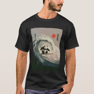 T-shirt Panda drôle de surf dicton vague japonaise mème Hu