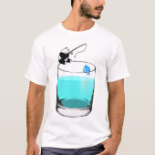 T-shirt Panda Drôle Pêcher Dans Un Verre D'Eau (Devant)