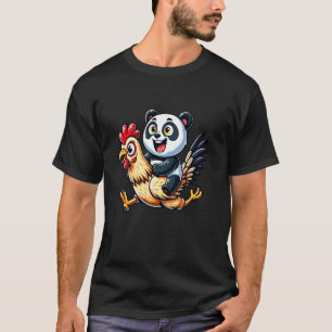 T-shirt Panda drôle Poulet Coq Amateurs d'animaux Hommes F
