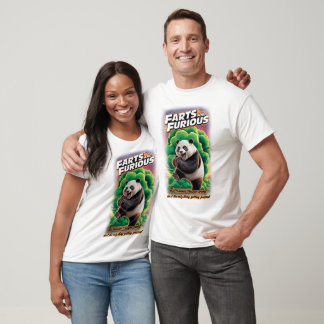 T-shirt Panda Drôle s'Amusant à Faire un Pet sur un Vert
