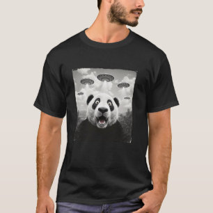 T-shirt Panda Drôle Selfie Avec Des OVNIS Alien Pandas Mig
