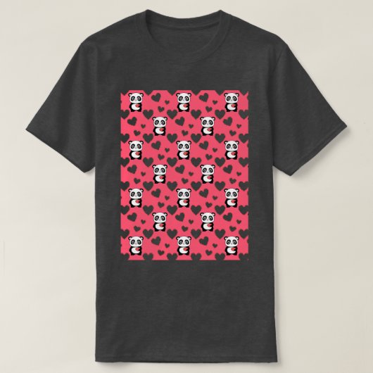 T-shirt Panda En Arrière - plan Rose Avec Hiboux Pet Banda (Design devant)