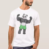 T-shirt Panda en Bodybuilder au Bodybuilding (Devant)