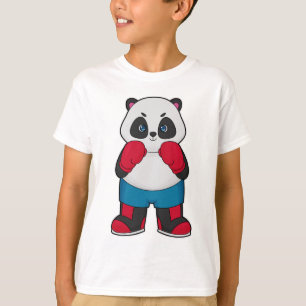 T-shirt Panda en boîte avec gants de boxe