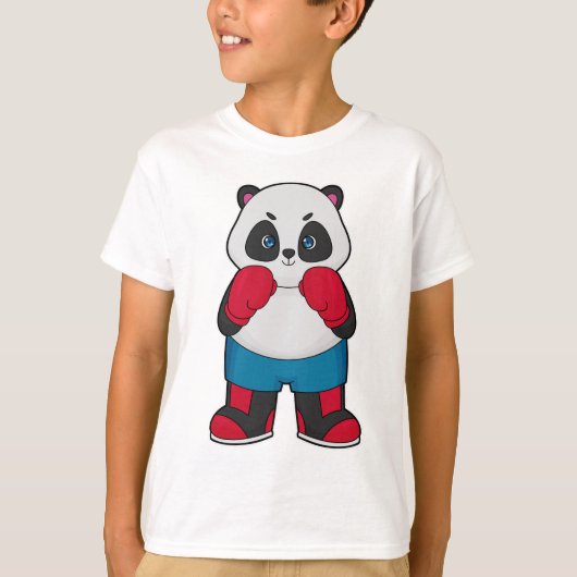 T-shirt Panda en boîte avec gants de boxe (Devant)