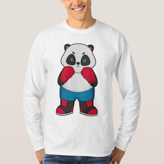 T-shirt Panda en boîte avec gants de boxe (Devant)