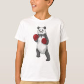 T-shirt Panda en boîte avec gants de boxe (Devant)