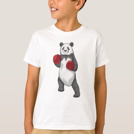 T-shirt Panda en boîte avec gants de boxe (Devant)