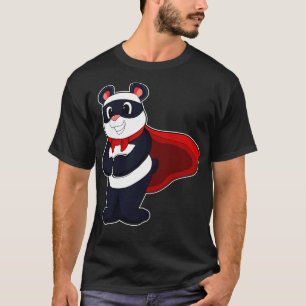 T-shirt Panda en héros avec Mask Cape