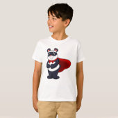 T-shirt Panda en héros avec Masque et Cap (Devant entier)