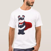 T-shirt Panda en héros avec Masque et Cap (Devant)
