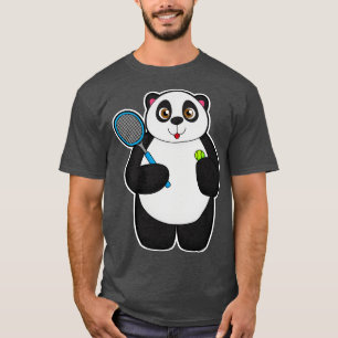 T-shirt Panda en joueur de tennis avec raquette de tennis