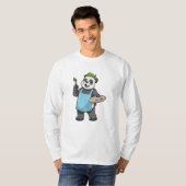T-shirt Panda en peintre avec pinceau et couleur (Devant entier)