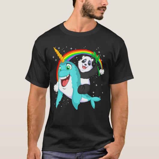T-shirt panda équitation narwhal (Devant)