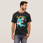 T-shirt panda équitation narwhal (Devant entier)