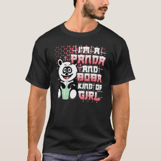 T-shirt Panda Et Boba Tea Type De Thé De Fille Bubble