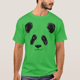 T-shirt Panda Face Drôle Pandas tête d'ours Halloween Cost