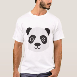 T-shirt Panda Face Ours noir et blanc