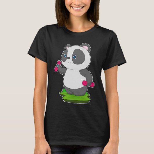 T-shirt Panda Fitness Dumbbells (Devant)