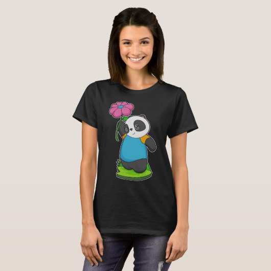 T-shirt Panda Fleur (Devant entier)