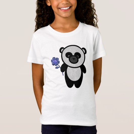 T-shirt Panda Fleur Paix (Devant)