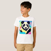 T-shirt Panda fond multicolore (Devant entier)