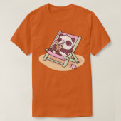T-shirt Panda g Sur La Plage Chaise Avec Jus D'Orange (Design devant)