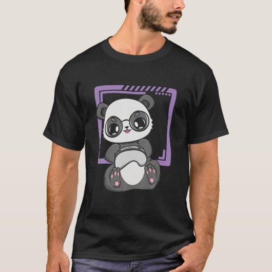 T-shirt Panda Gamer Au Travail Kawaii Bear Enviromentalist (Devant)