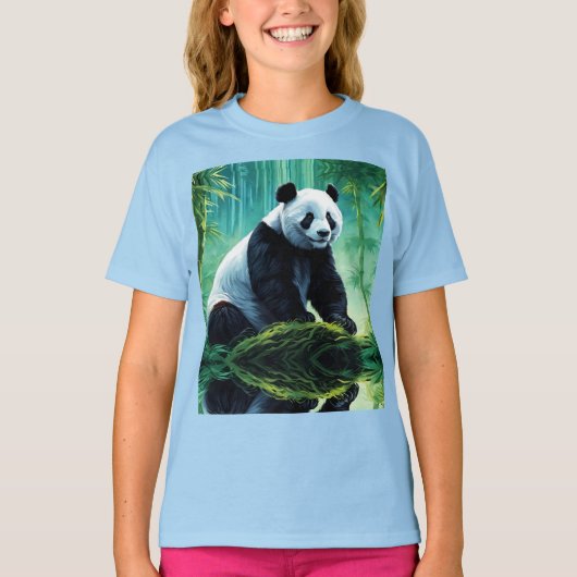 T-shirt Panda géant dans la forêt de Bamboo (Devant)