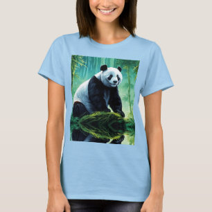 T-shirt Panda géant dans la forêt de Bamboo