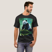 T-shirt Panda géant dans la forêt de Bamboo (Devant entier)