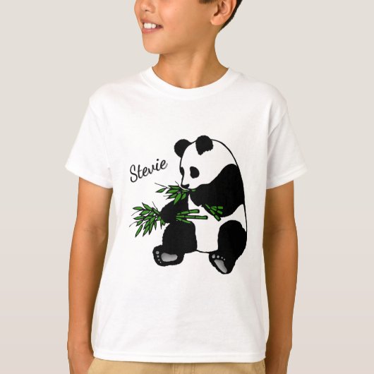 T-shirt Panda géant mange nom Bambou (Devant)