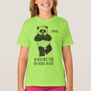 T-shirt Panda Girl Green