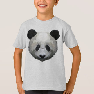 T-shirt Panda Head on Geometry Pop Art Style
