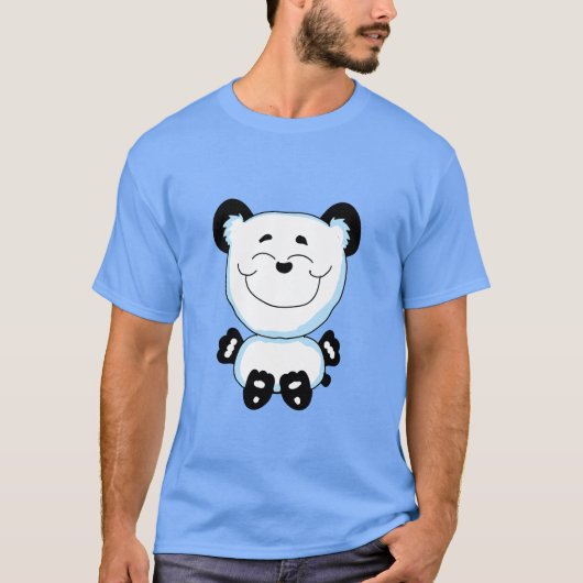 T-shirt Panda Heureux Assis (Devant)