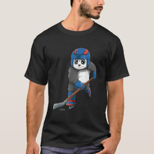 T-shirt Panda Hockey Panda Jouant au Hockey Panda