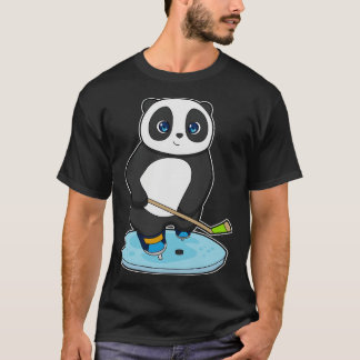 T-shirt Panda Hockey sur glace bâton de hockey sur glace