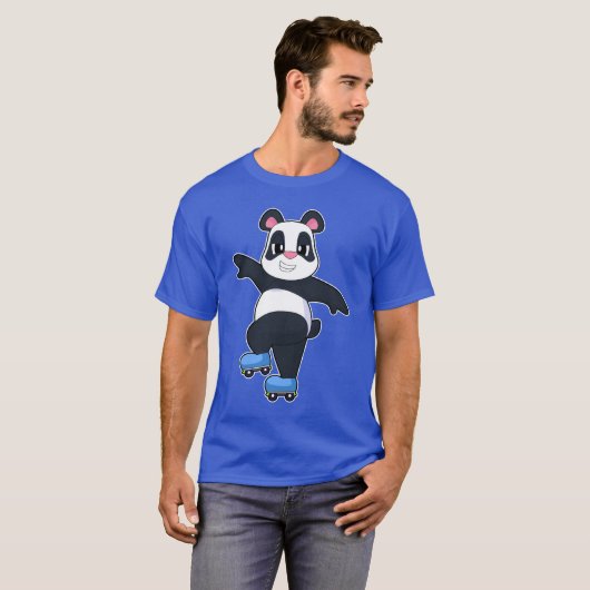T-shirt Panda Inline skating Inline skates Sports (Devant entier)