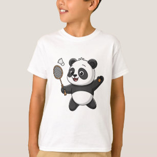 T-shirt Panda Intelligent Jouer Badminton Drôle Humoristiq